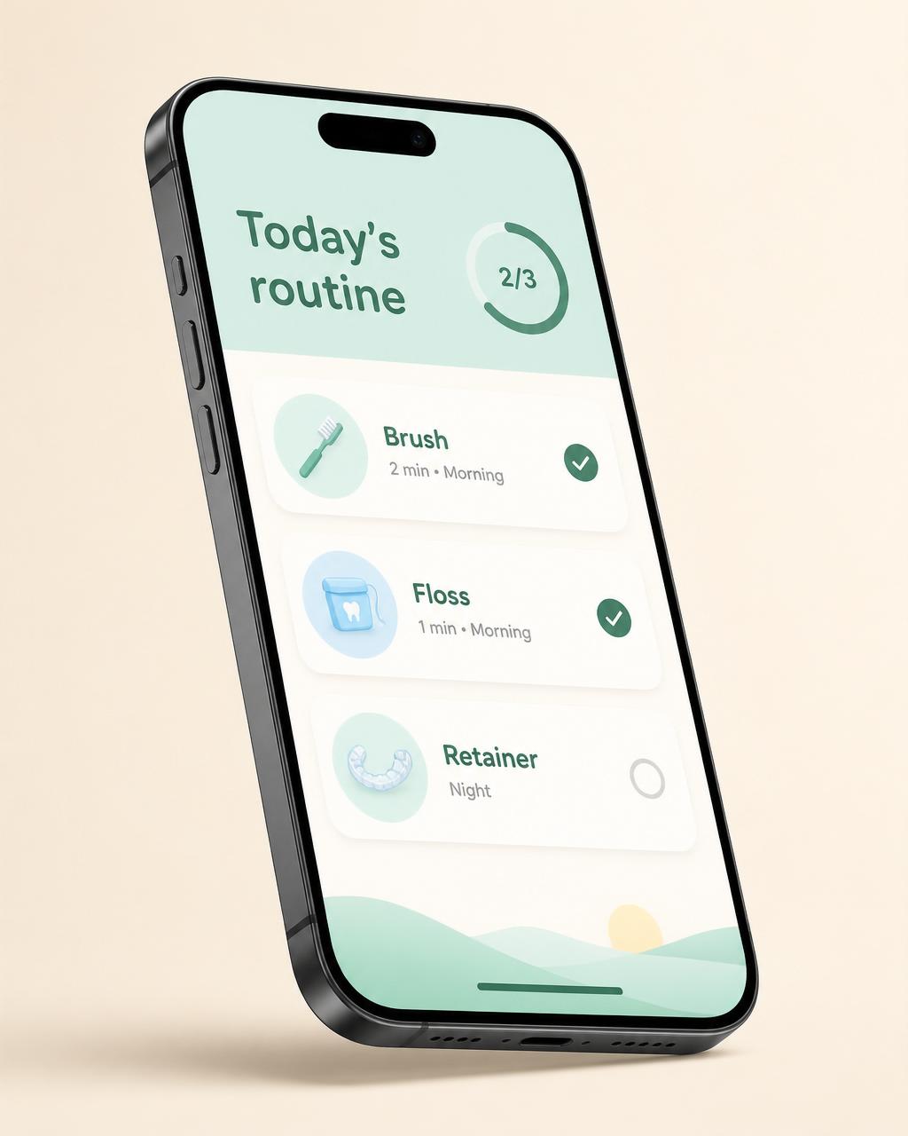 Occlara routine screen on an iPhone